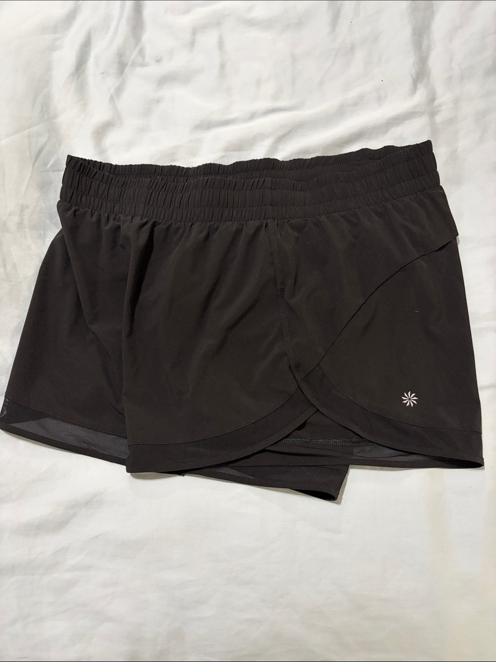 Athleta Mesh Racer Run 4” Short Medium Lot of 2 Black - Picture 4 of 5